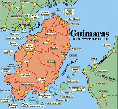 Detailed Road Map of Guimaras Island .
